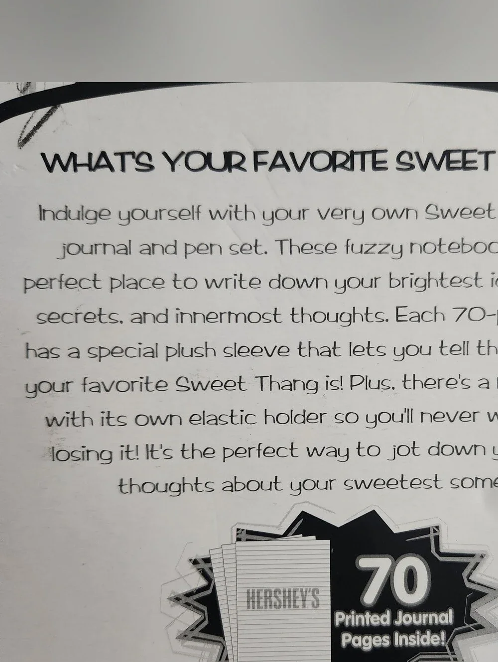 Hersheys Chocolate Bar Plush 70 Page Journal And Pen Set by Sweet Thang NIP